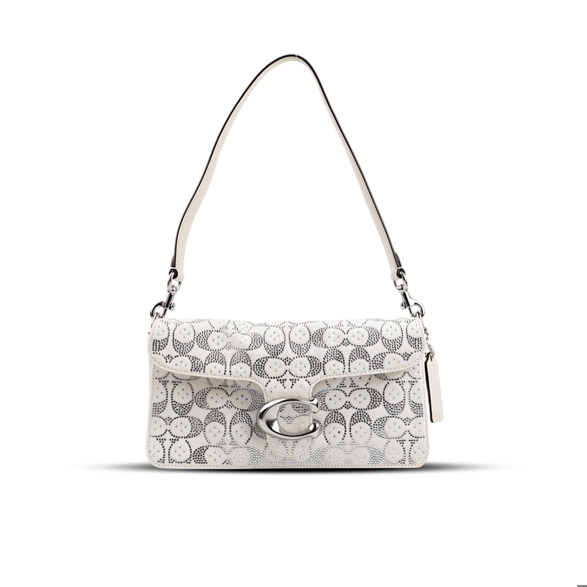  TÚI COACH TABBY SHOULDER 26 IN REGENERATIVE COTTON DENIM WITH CRYSTAL SIGNATURE ' WHITE ' CEY98 