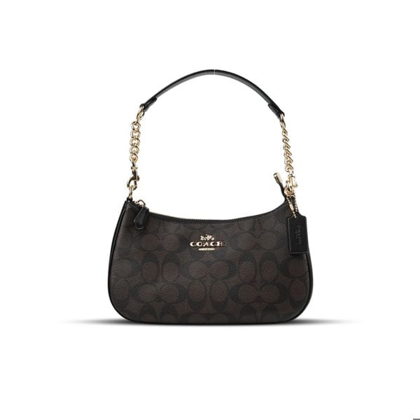  TÚI COACH TERI SHOULDER IN SIGNATURE CANVAS ' BROWN ' CA548 