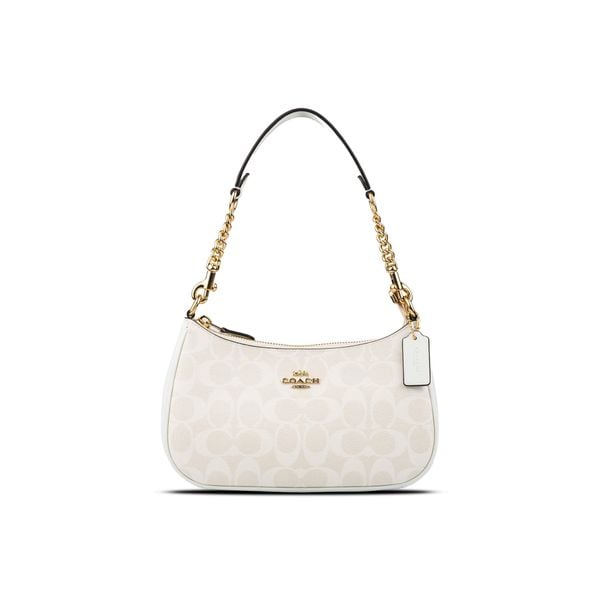  TÚI COACH TERI SHOULDER IN SIGNATURE CANVAS ' WHITE ' CA548 