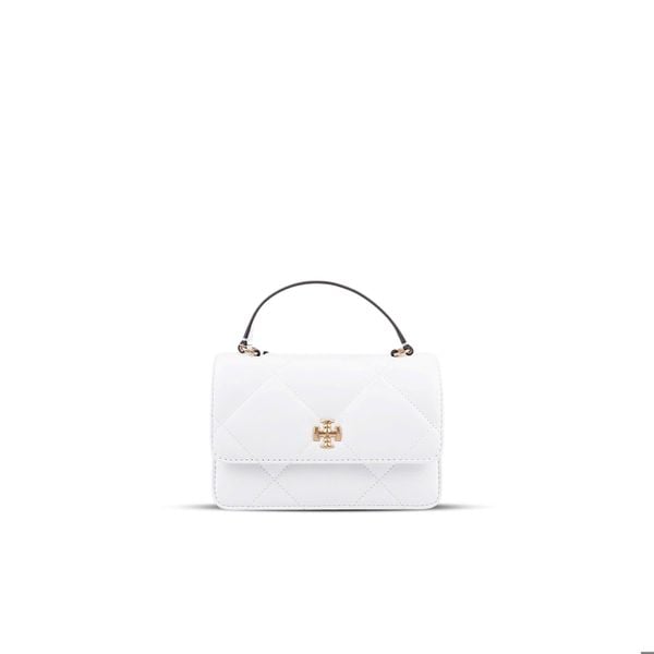  TÚI TORY BURCH KIRA DIAMOND QUILT MINI TOP HANDLE ' WHITE ' 
