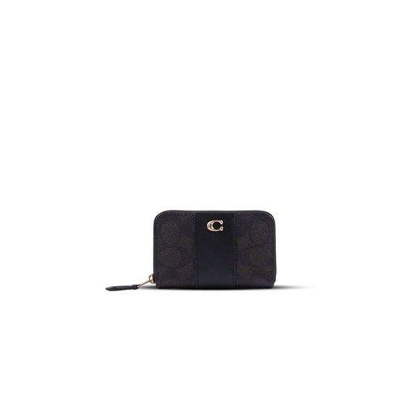  VÍ COACH ESSENTIAL SMALL ZIP AROUND CARD CASE ' BROWN ' CR522 