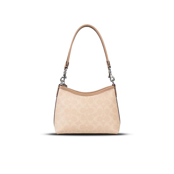  TÚI COACH LAUREL SMALL SHOULDER IN SIGNATURE CANVAS ' CREAM ' CBH15 