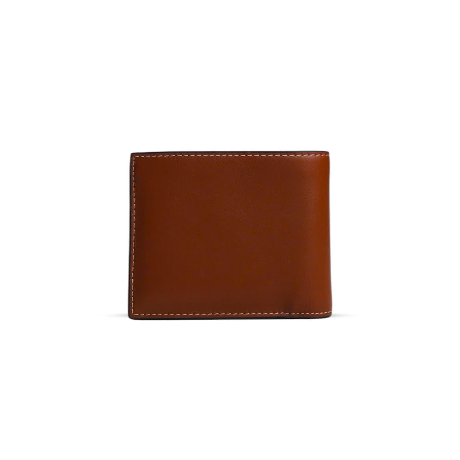  VÍ COACH NAM WALLET IN NATURAL GRAIN LEATHER ' REDWOOD ' CY911 