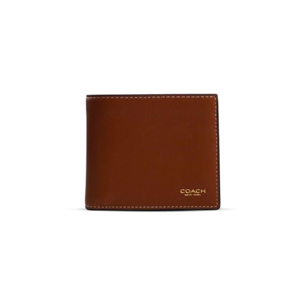  VÍ COACH NAM WALLET IN NATURAL GRAIN LEATHER ' REDWOOD ' CY911 