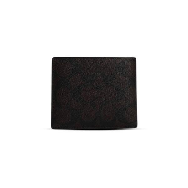  VÍ COACH NAM COMPACT ID WALLET IN SIGNATURE CANVAS ' BROWN ' F74993 