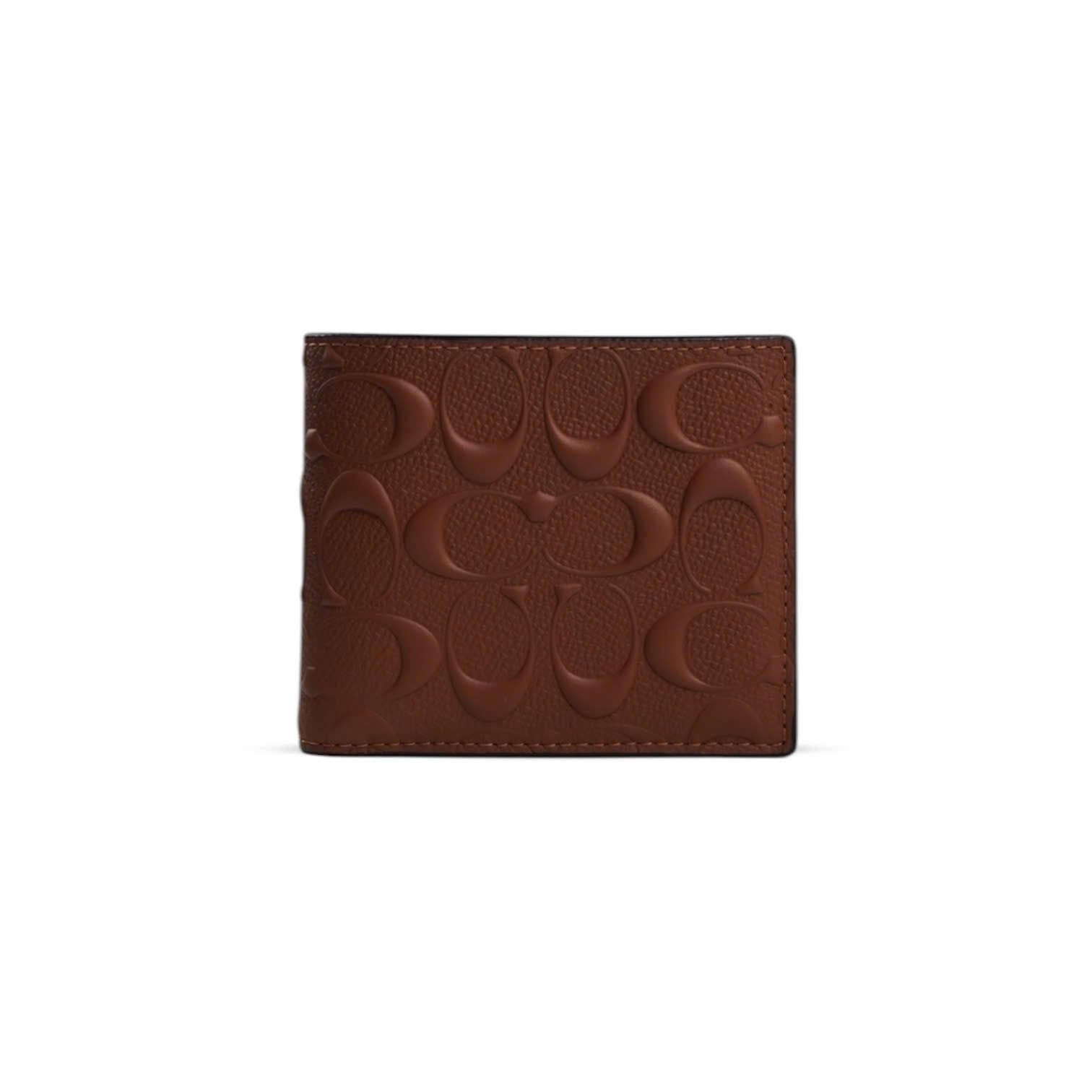  VÍ COACH NAM COMPACT ID WALLET IN SIGNATURE CANVAS ' BROWN ' 75371 