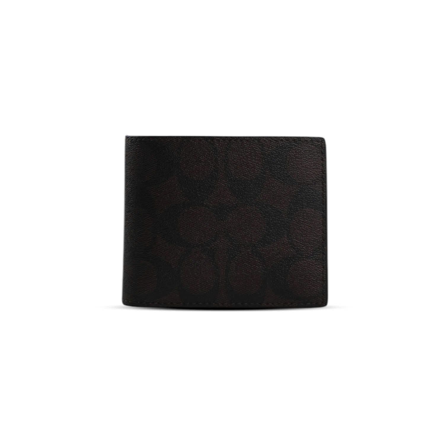  VÍ COACH NAM COMPACT ID WALLET IN SIGNATURE CANVAS ' BROWN ' F74993 