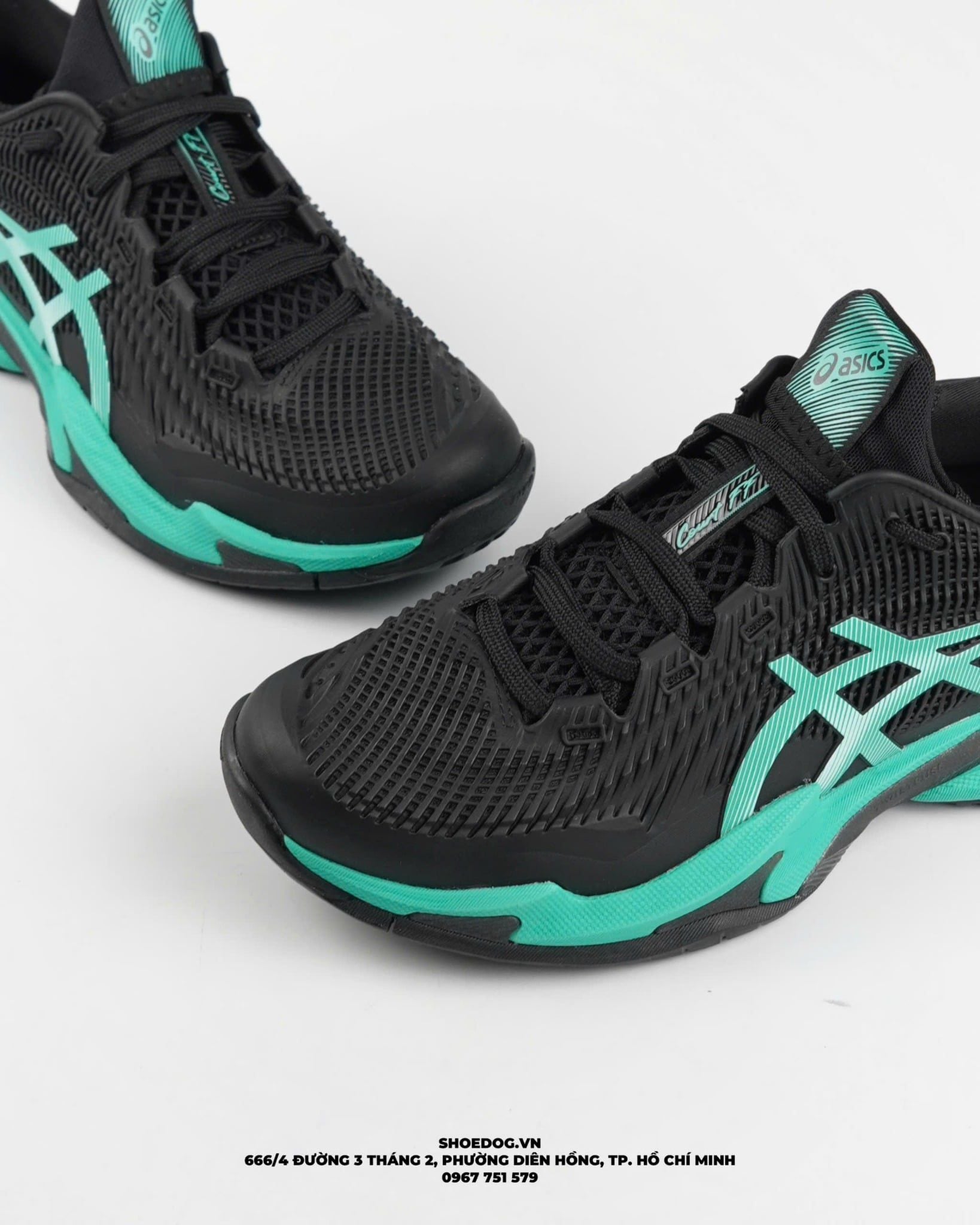  GIÀY ASICS COURT FF 3 ' BLACK AURORA GREEN ' 1041A370 - 002 