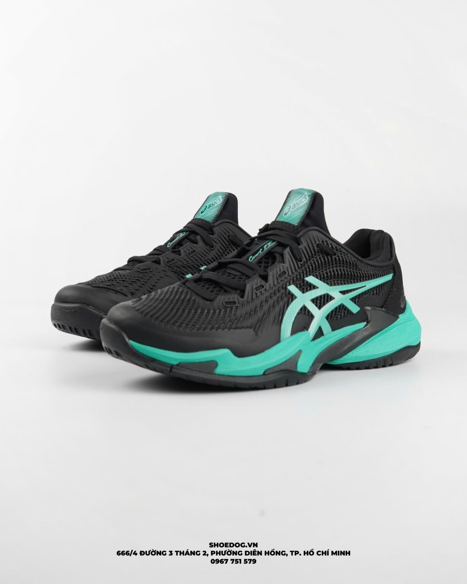  GIÀY ASICS COURT FF 3 ' BLACK AURORA GREEN ' 1041A370 - 002 