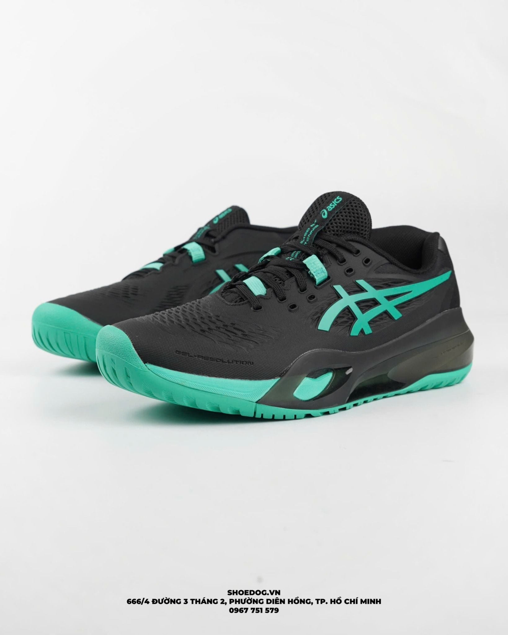  GIÀY ASICS GEL - RESOLUTION X ' BLACK AURORA GREEN ' 1041A481 - 003 