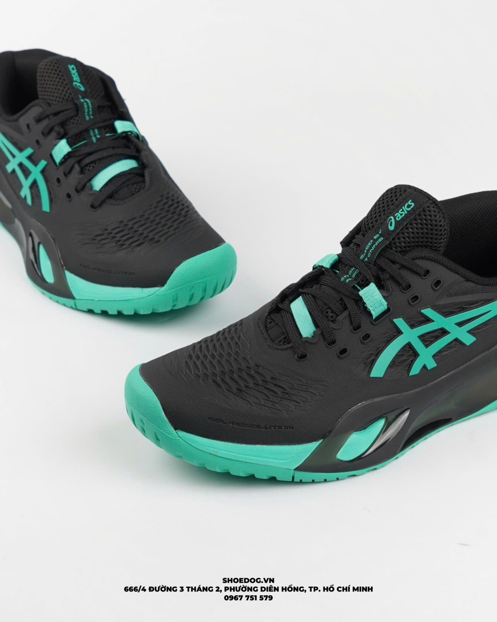  GIÀY ASICS GEL - RESOLUTION X ' BLACK AURORA GREEN ' 1041A481 - 003 