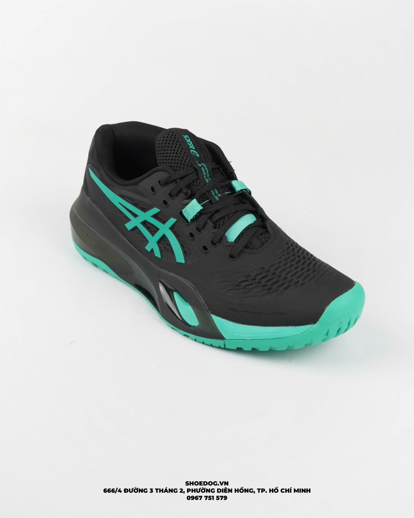  GIÀY ASICS GEL - RESOLUTION X ' BLACK AURORA GREEN ' 1041A481 - 003 