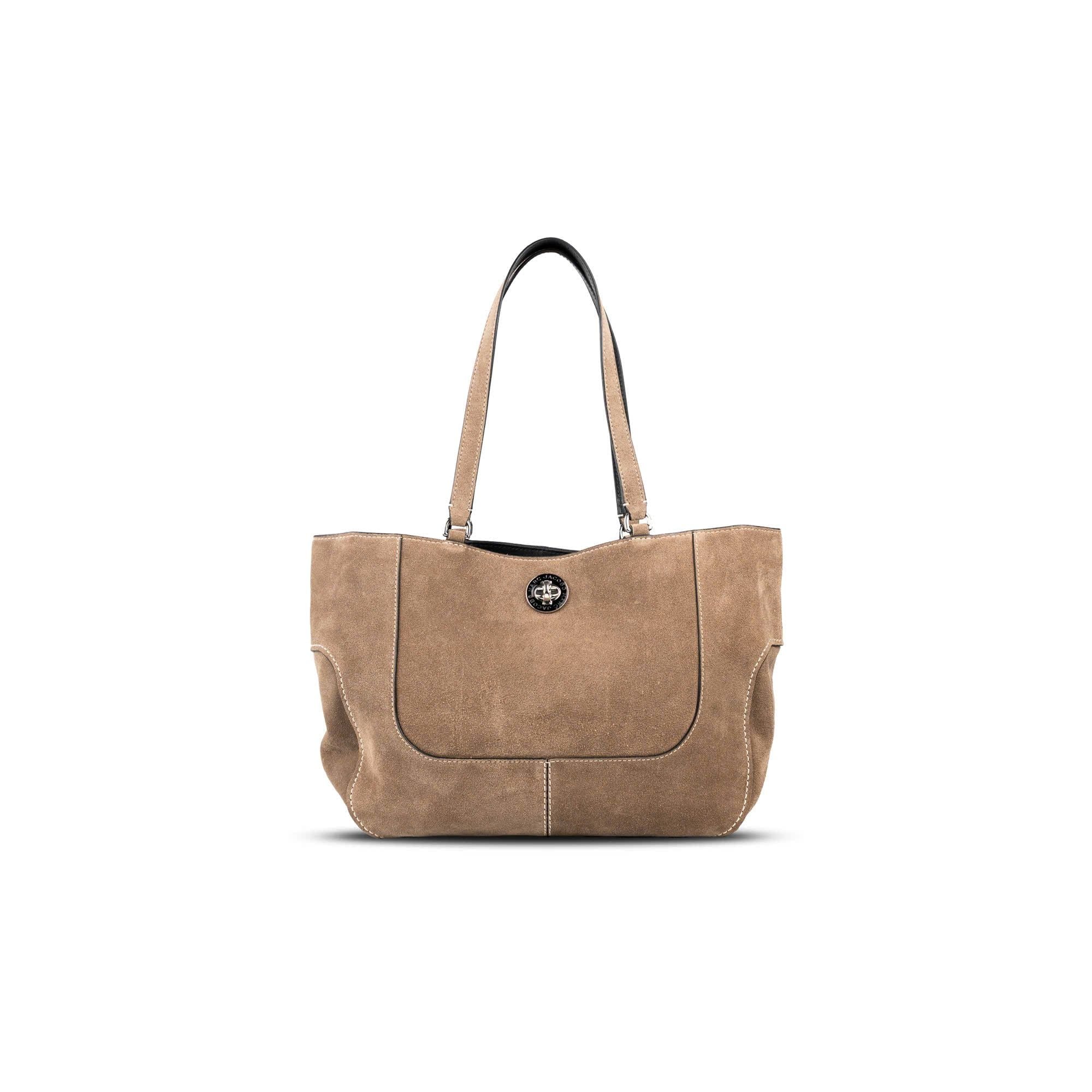  TÚI MARC JACOBS SIGNET TURNLOCK TOTE ' BROWN ' 