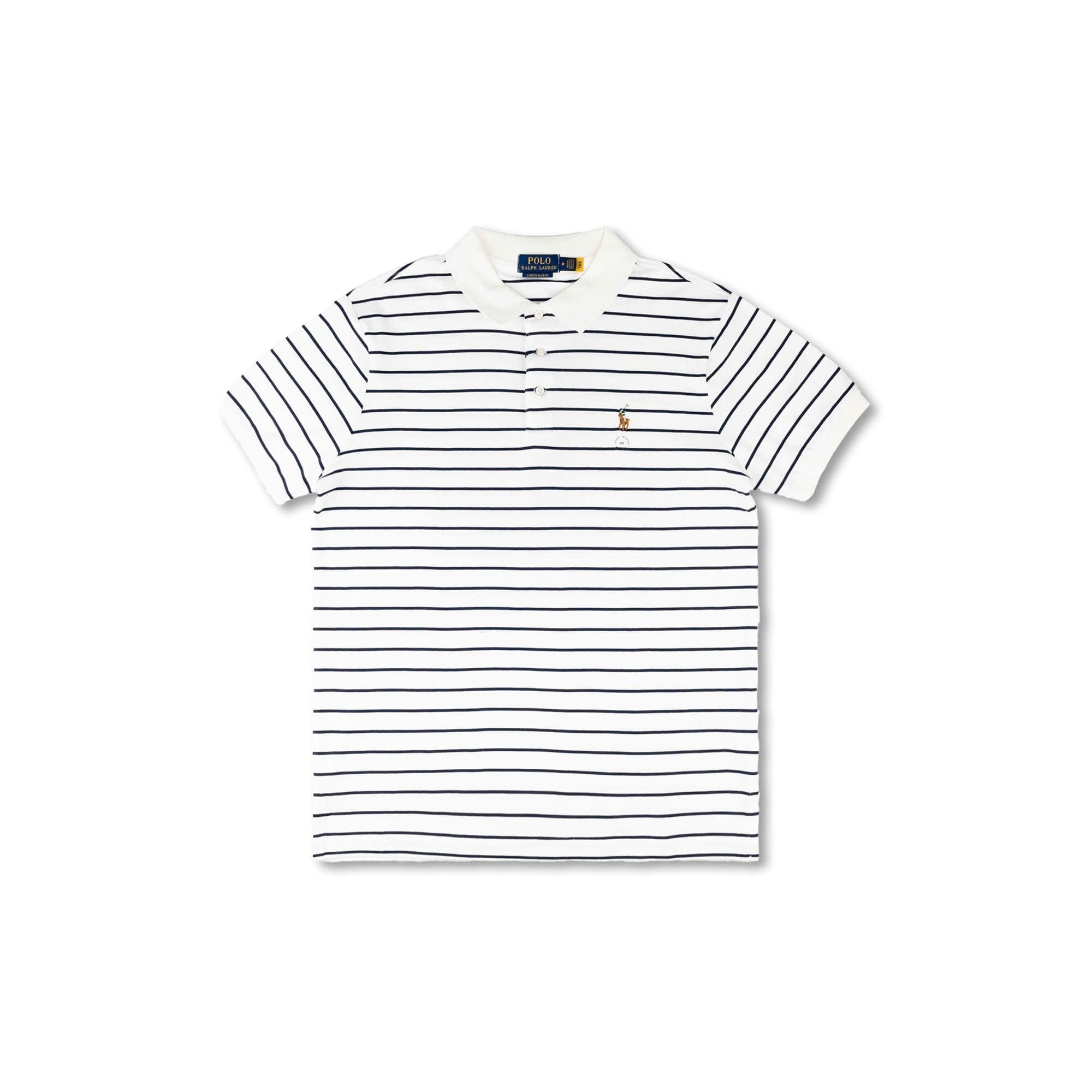  ÁO POLO RALPH LAUREN PONY EMBROIDERED STRIPED ' WHITE ' 710870545003 