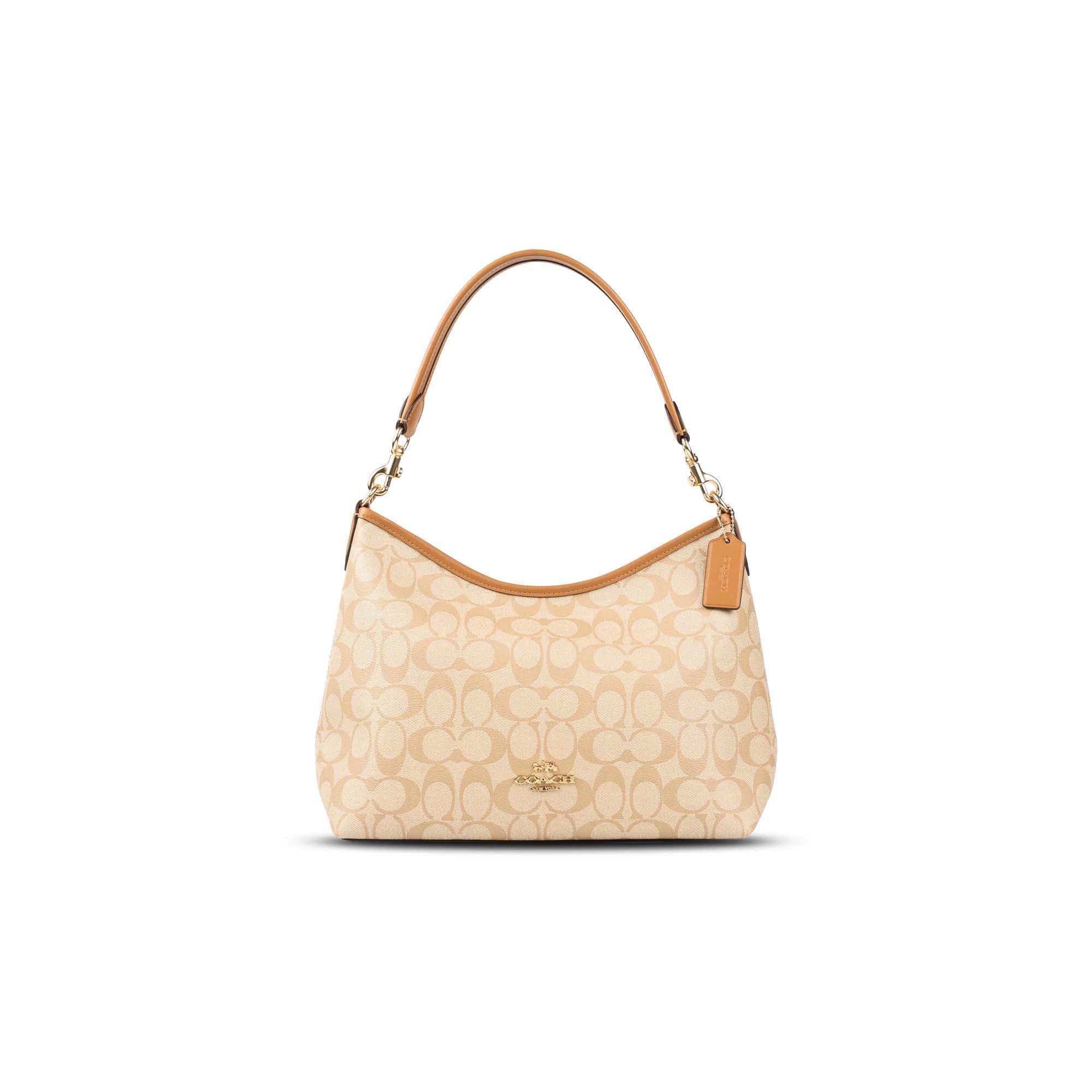  TÚI COACH LAUREL SHOULDER IN SIGNATURE CANVAS ' GOLD KHAKI ' CR149 