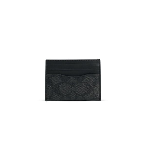  CARD HOLDER COACH SLIM IN SIGNATURE CANVAS ' BLACK ' F58110 