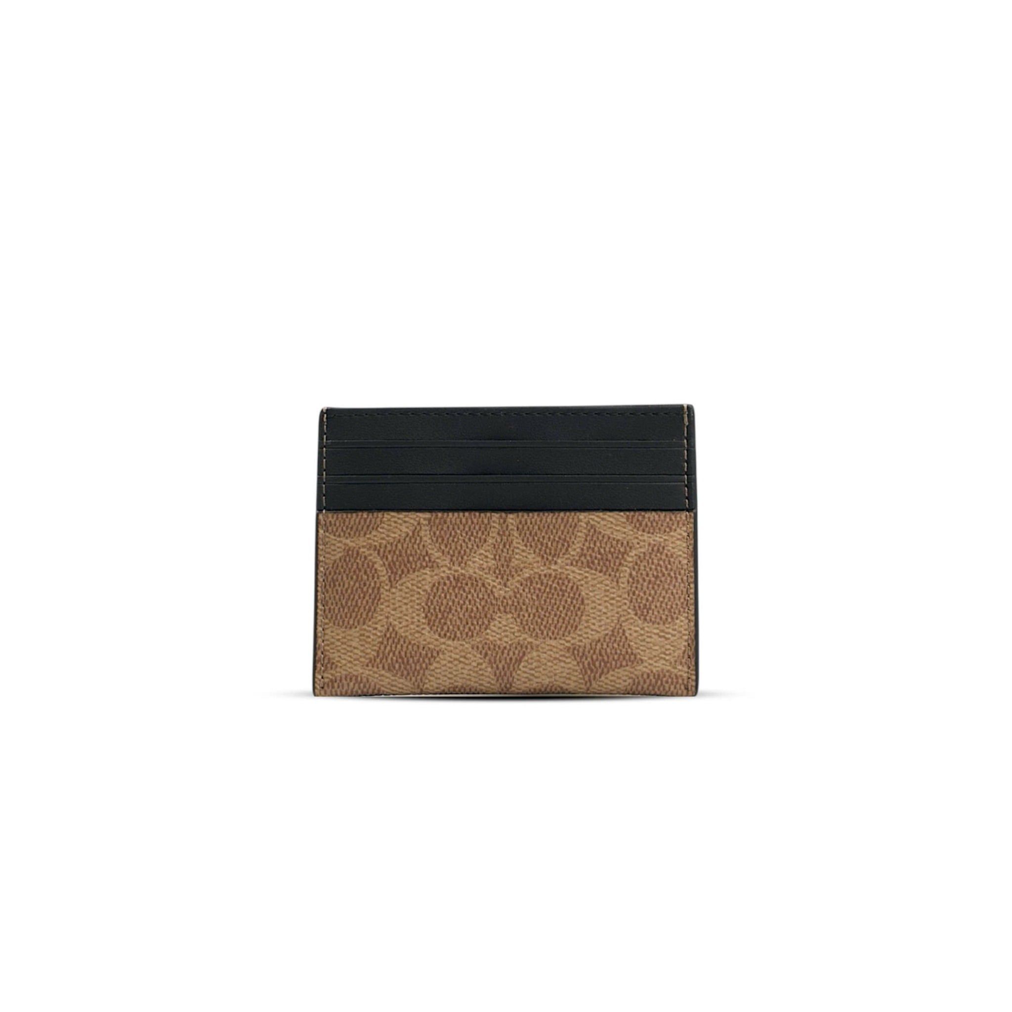  CARD HOLDER COACH SLIM IN SIGNATURE CANVAS ' BROWN ' B2580-936 