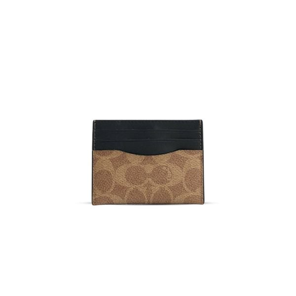  CARD HOLDER COACH SLIM IN SIGNATURE CANVAS ' BROWN ' B2580-936 