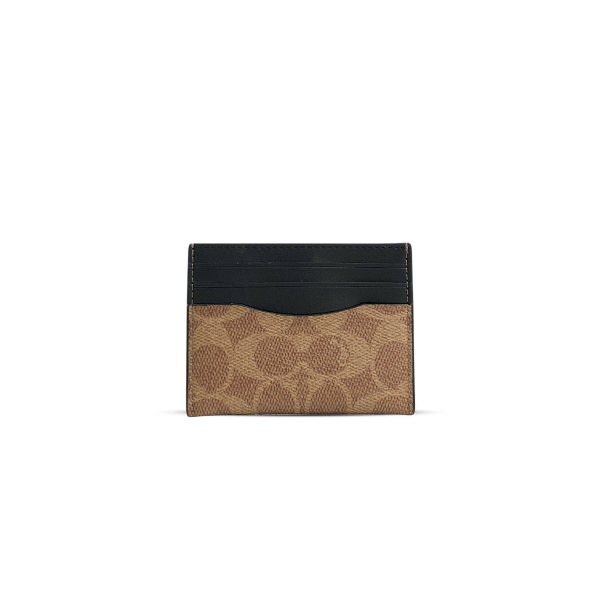  CARD HOLDER COACH SLIM IN SIGNATURE CANVAS ' BROWN ' B2580-936 