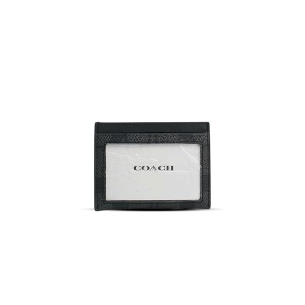  CARD HOLDER COACH SLIM IN SIGNATURE CANVAS ' BLACK ' F58110 