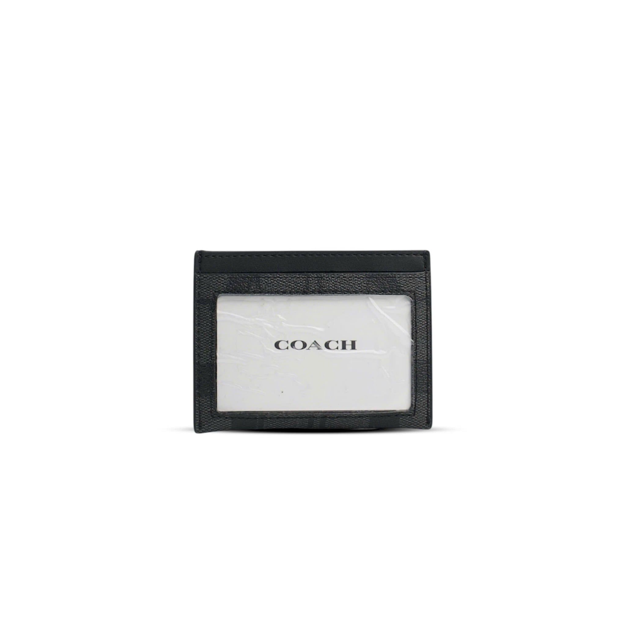  CARD HOLDER COACH SLIM IN SIGNATURE CANVAS ' BLACK ' F58110 