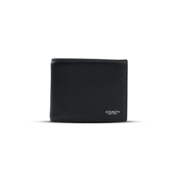  VÍ COACH NAM WALLET IN NATURAL GRAIN LEATHER ' BLACK ' CY911 