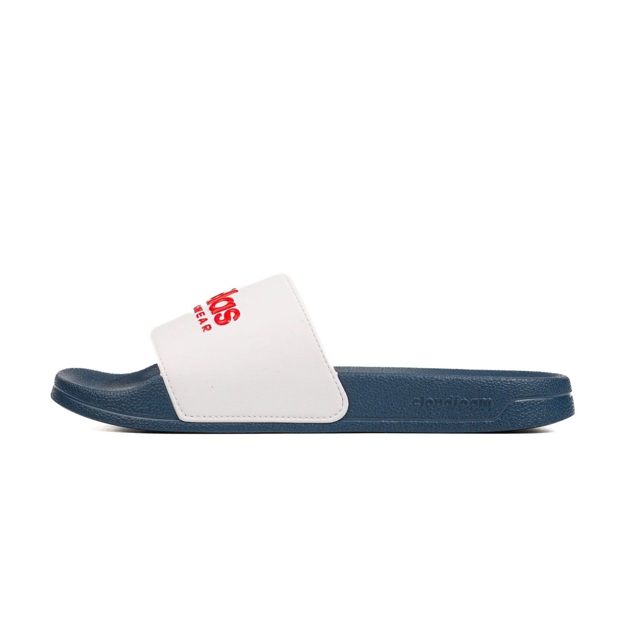  DÉP ADIDAS ADILETTE SHOWER SLIDES ' WHITE SCARLET BLUE ' II0017 