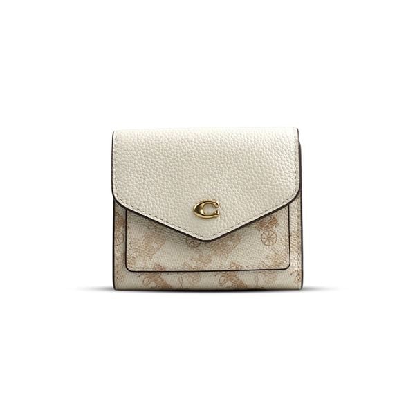  VÍ COACH WYN SMALL WALLET WITH HORSE AND CARRIAGE PRINT ' WHITE ' C3161 
