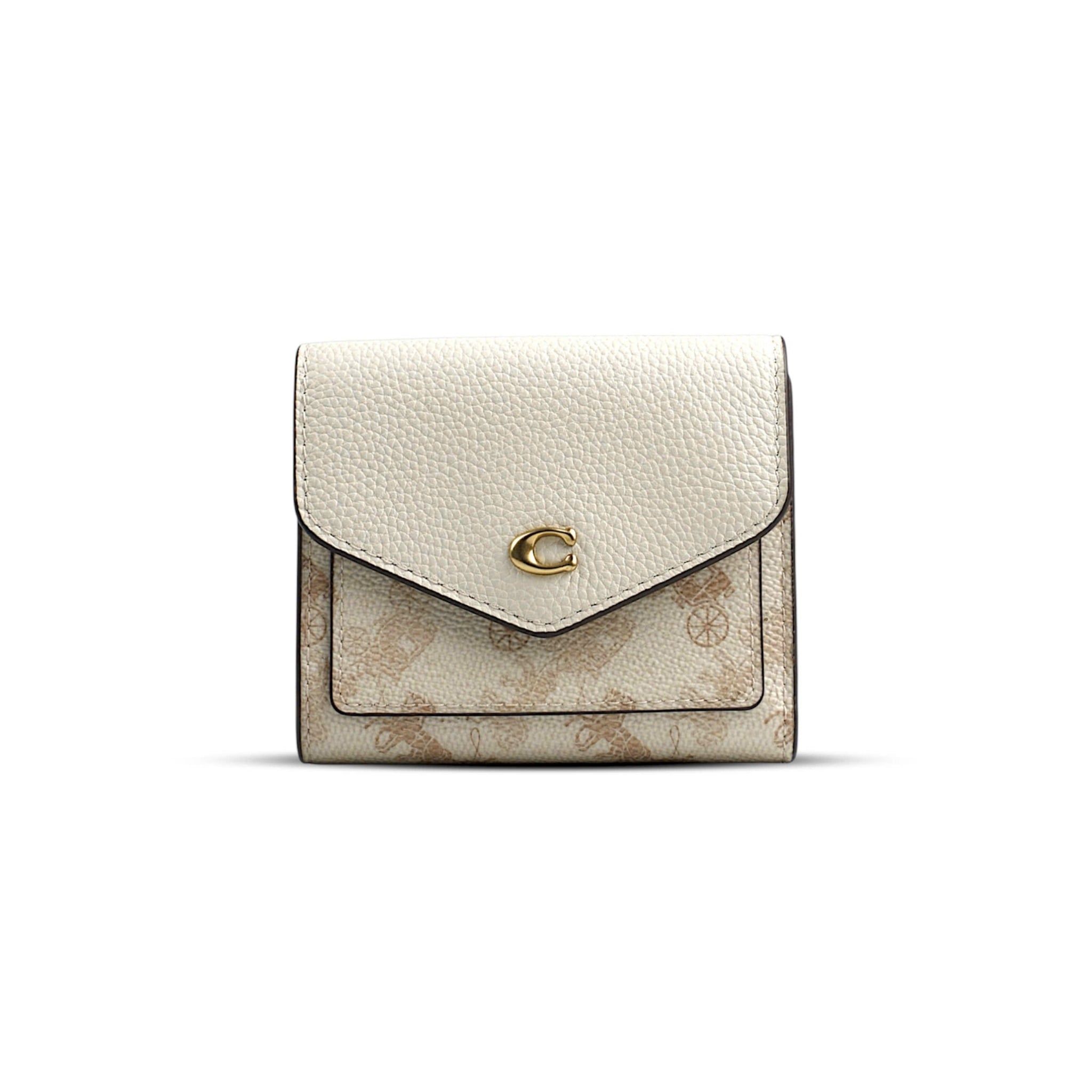  VÍ COACH WYN SMALL WALLET WITH HORSE AND CARRIAGE PRINT ' WHITE ' C3161 