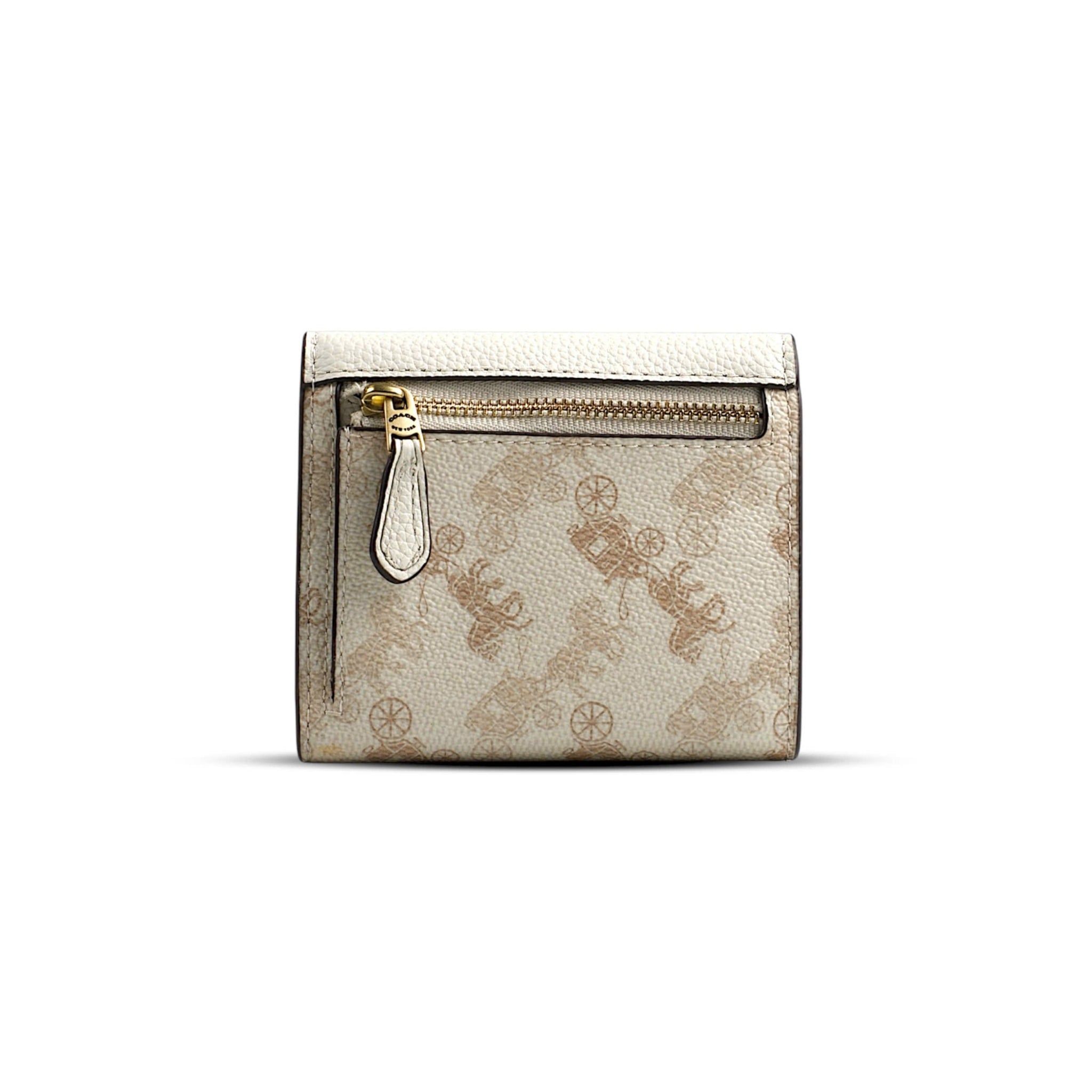  VÍ COACH WYN SMALL WALLET WITH HORSE AND CARRIAGE PRINT ' WHITE ' C3161 