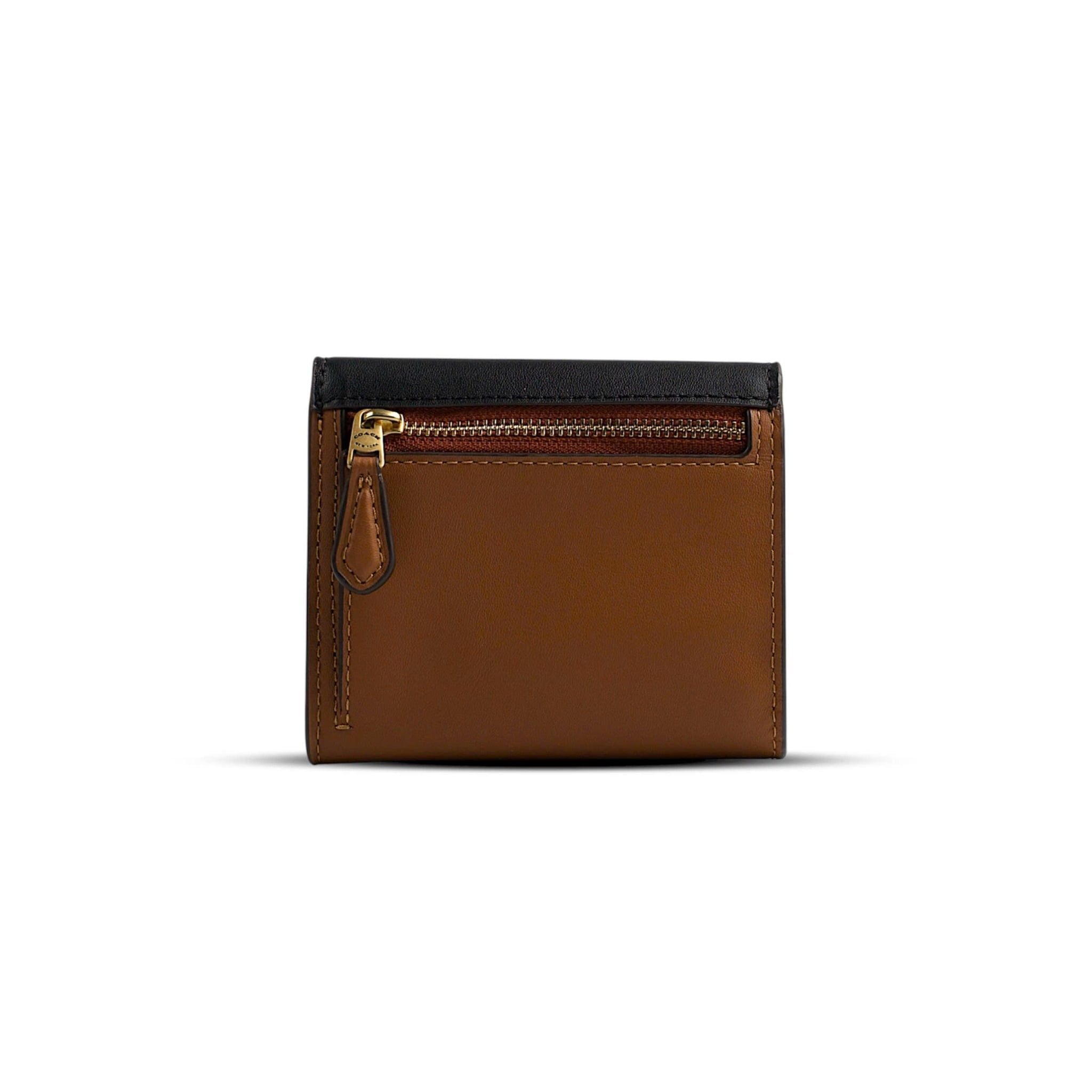  VÍ COACH WYN SMALL WALLET IN COLORBLOCK SIGNATURE CANVAS ' BROWN BLACK ' C3156 
