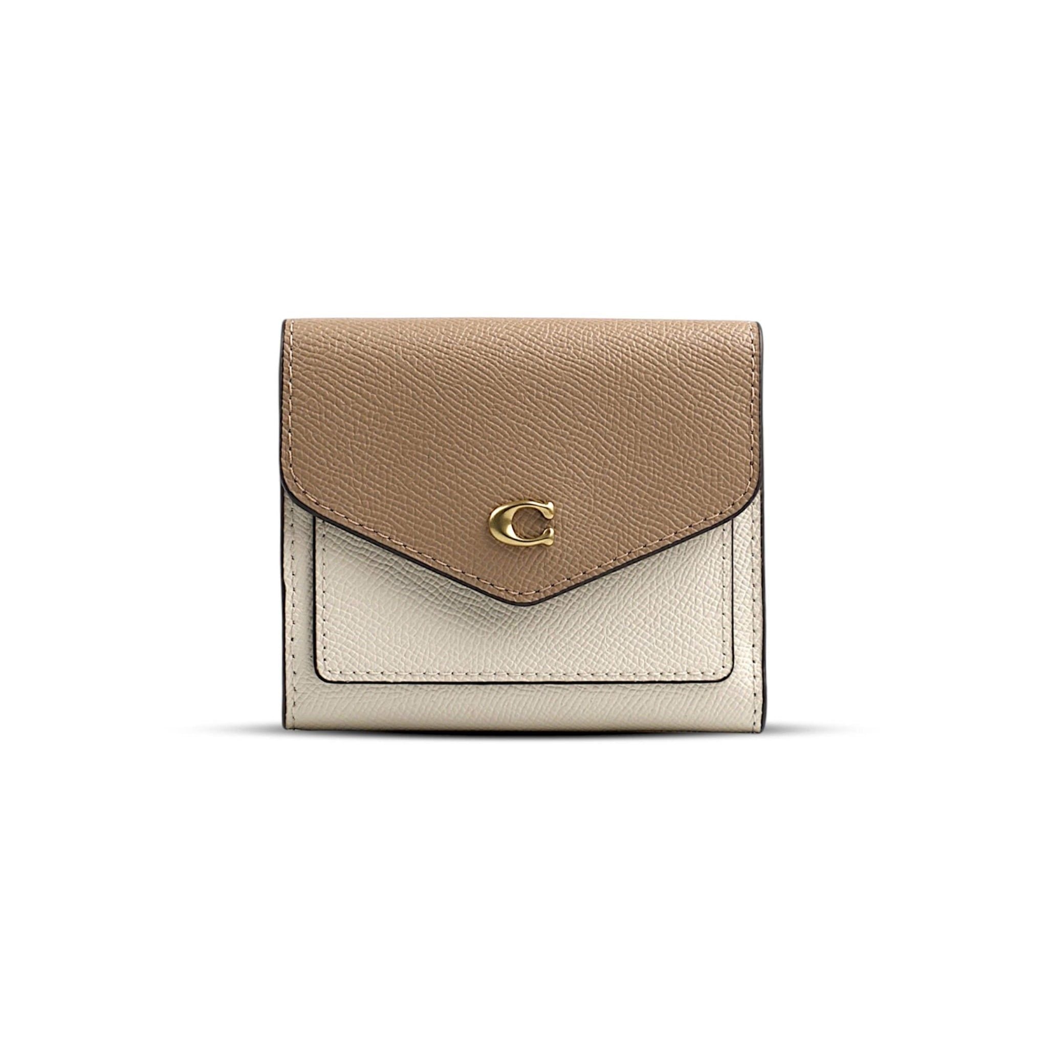  VÍ COACH WYN SMALL WALLET IN COLORBLOCK SIGNATURE CANVAS ' CREAM WHITE ' C2619 