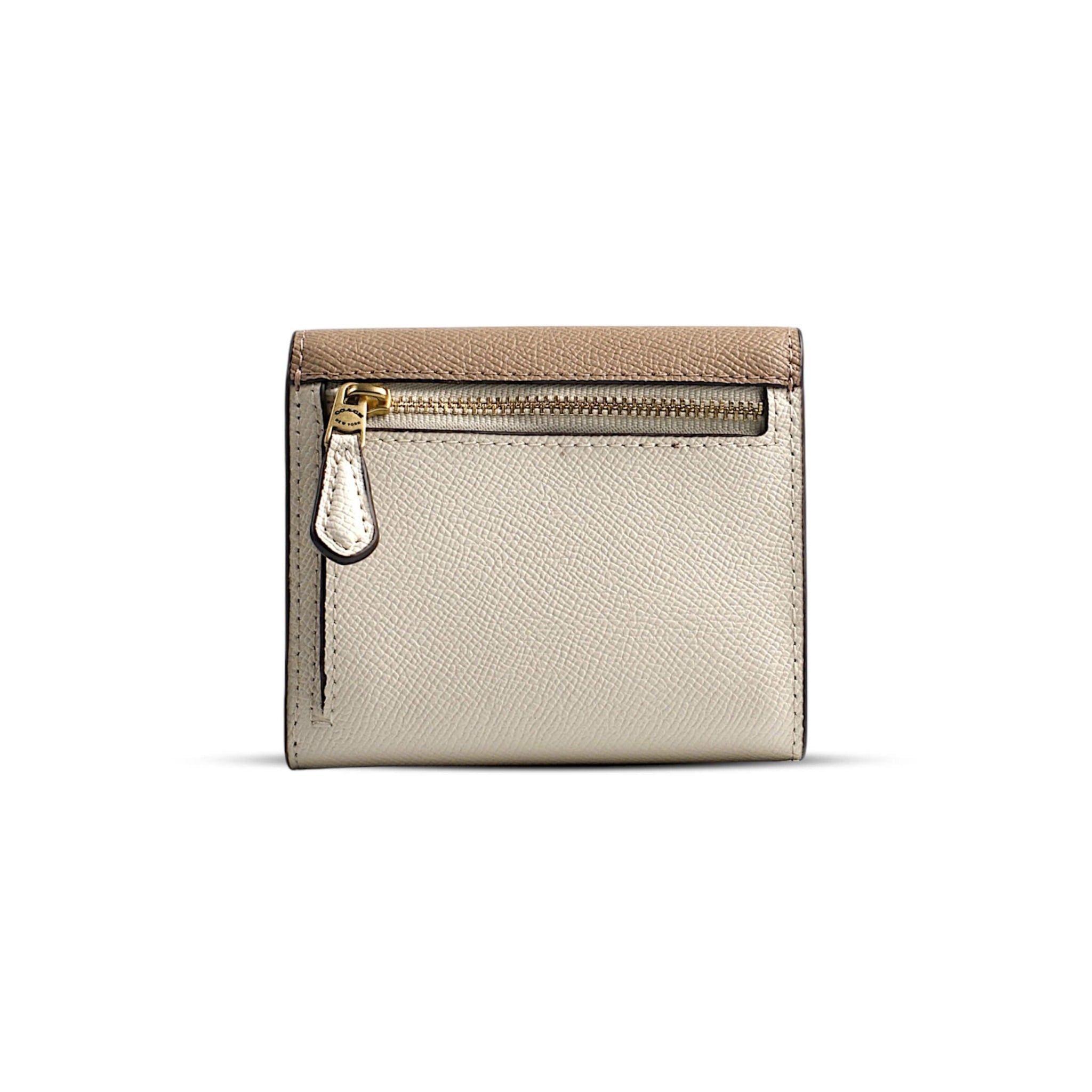  VÍ COACH WYN SMALL WALLET IN COLORBLOCK SIGNATURE CANVAS ' CREAM WHITE ' C2619 
