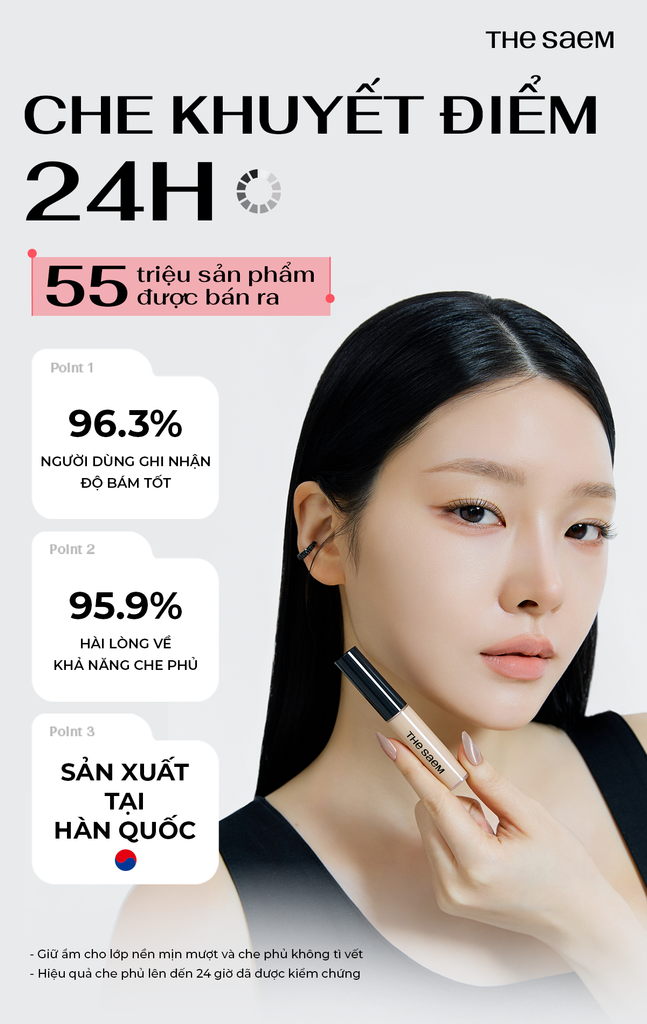 Che khuyết điểm chống nắng che phủ cao THE SAEM Cover Perfection Tip Concealer
