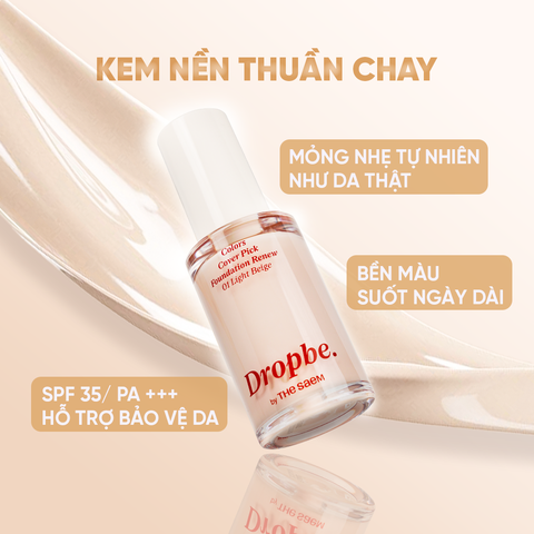 Kem nền thuần chay che phủ tốt bền màu lâu trôi Colors Cover Pick Foundation Renew