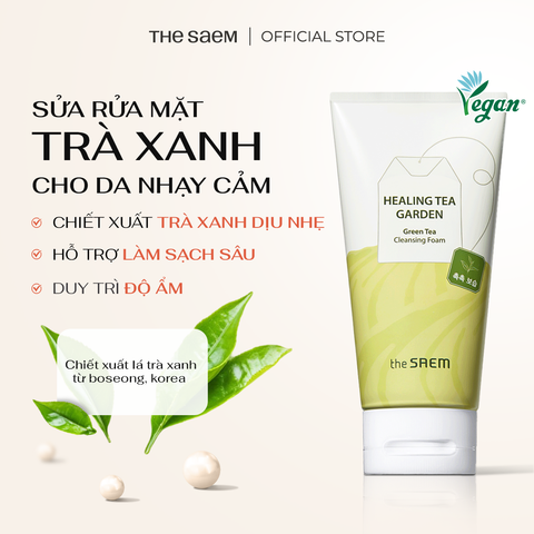 Sữa Rửa Mặt Trà Xanh THE SAEM Healing Tea Garden Green Tea Cleansing Foam (150ml)