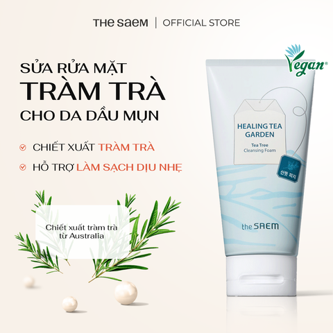 Sữa Rửa Mặt Tràm Trà THE SAEM Healing Tea Garden Tea Tree Cleansing Foam (150ml)