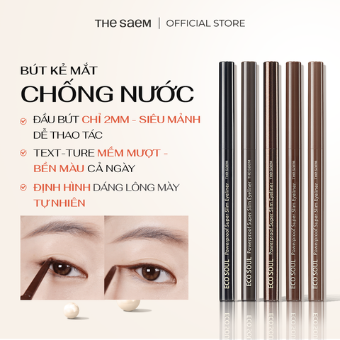 Chì Kẻ Mắt THE SAEM Eco Soul Powerproof Super Slim Eyeliner