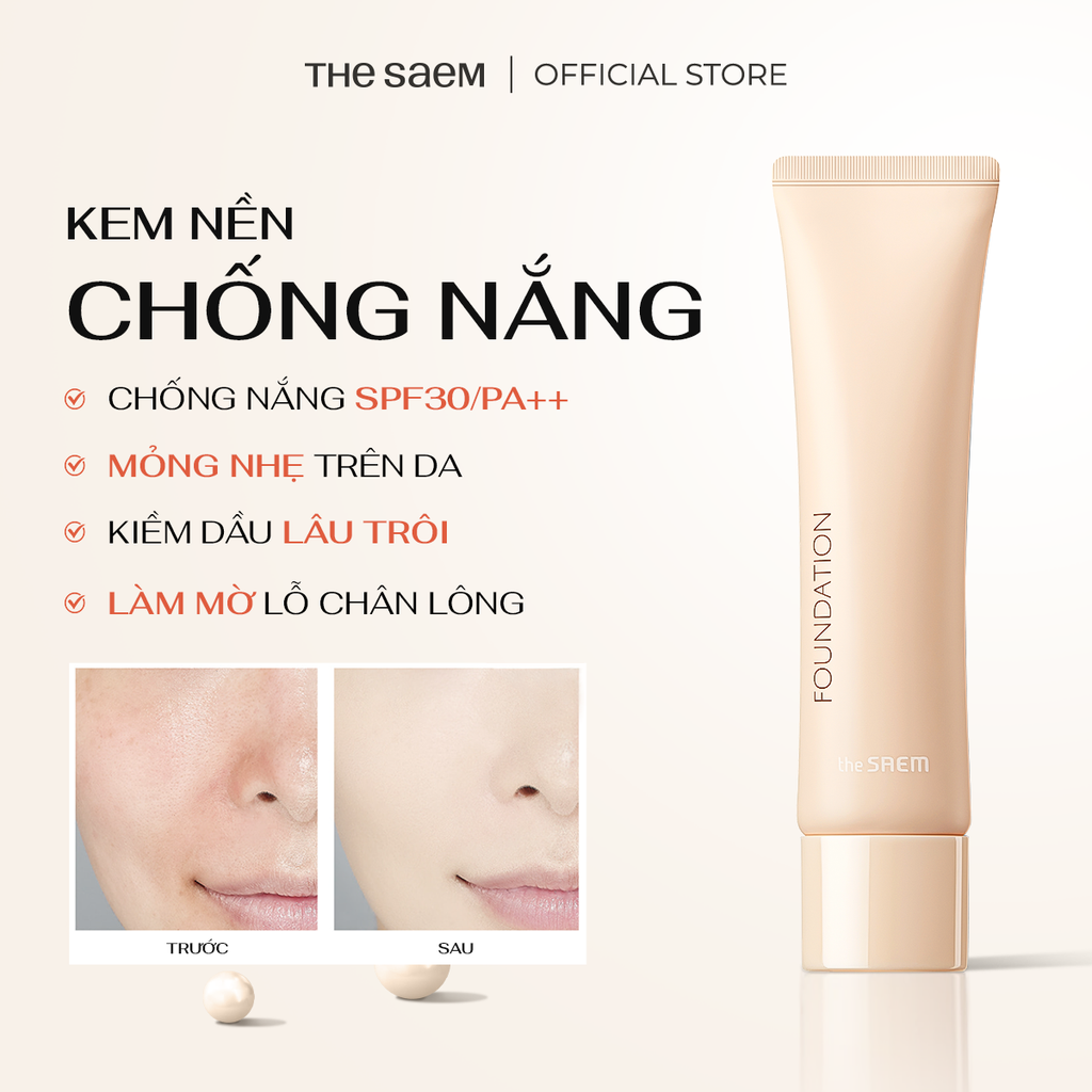 Kem Nền Chống Nắng THE SAEM Saemmul Airy Cotton Foundation SPF30/PA++ (30g)