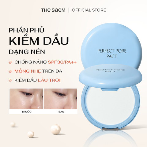 Phấn Phủ Dạng Nén Kiềm Dầu THE SAEM Saemmul Perfect Pore Pact (12g)