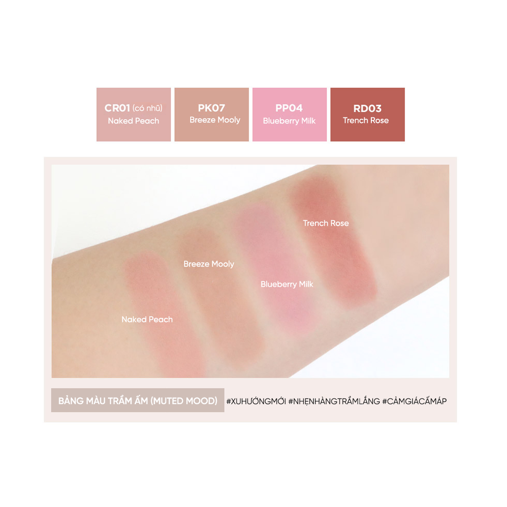 Phấn má hồng mềm mịn lâu trôi THE SAEM Saemmul Single Blusher (5g)