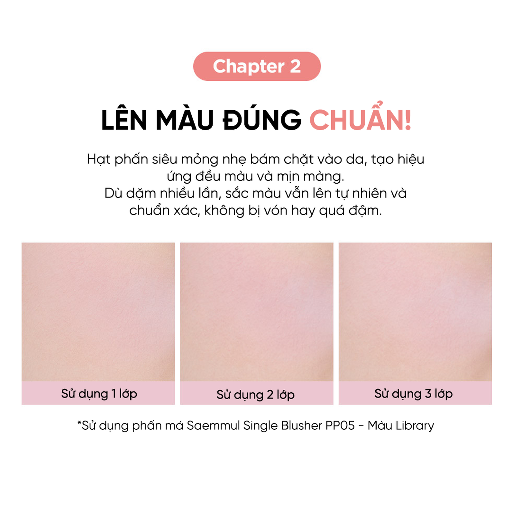 Phấn má hồng mềm mịn lâu trôi THE SAEM Saemmul Single Blusher (5g)