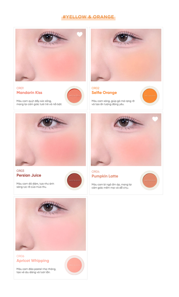 Phấn má hồng mềm mịn lâu trôi THE SAEM Saemmul Single Blusher (5g)