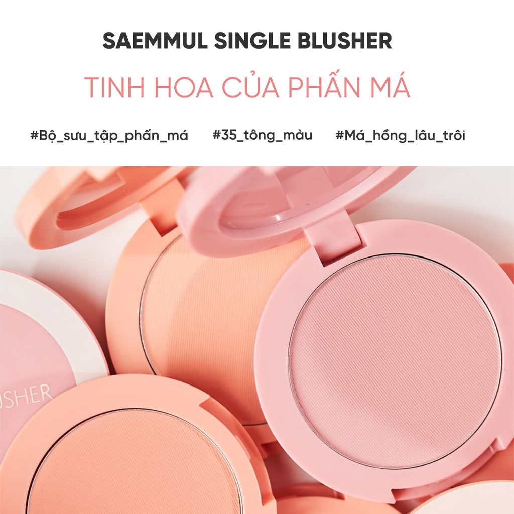 Phấn má hồng mềm mịn lâu trôi THE SAEM Saemmul Single Blusher (5g)