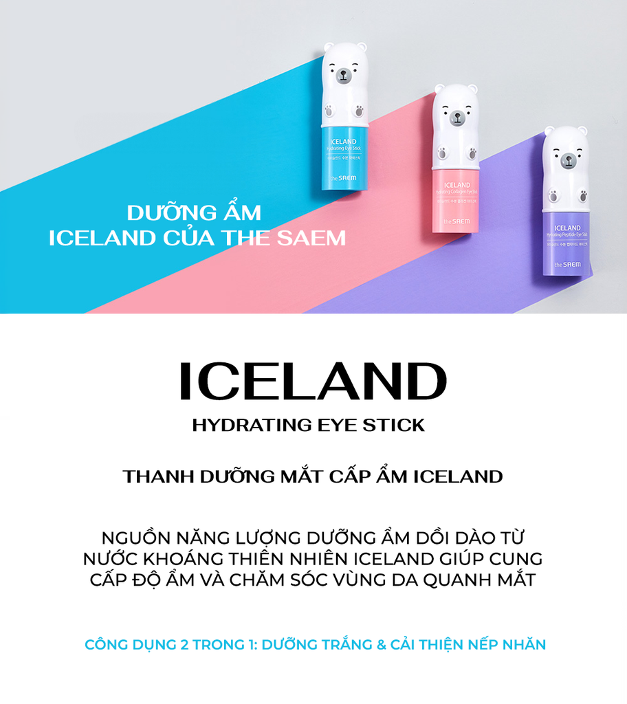 Sáp Dưỡng Ẩm Giảm Thâm Cho Mắt Iceland Hydrating Eye Stick 7g