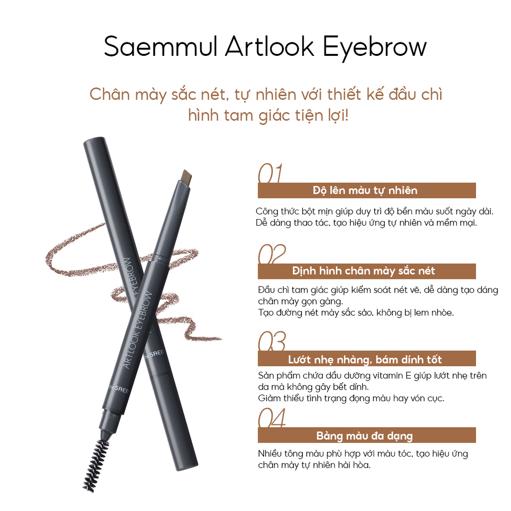 Chì Kẻ Chân Mày THE SAEM Saemmul Wood Eye Brow (1.8g)