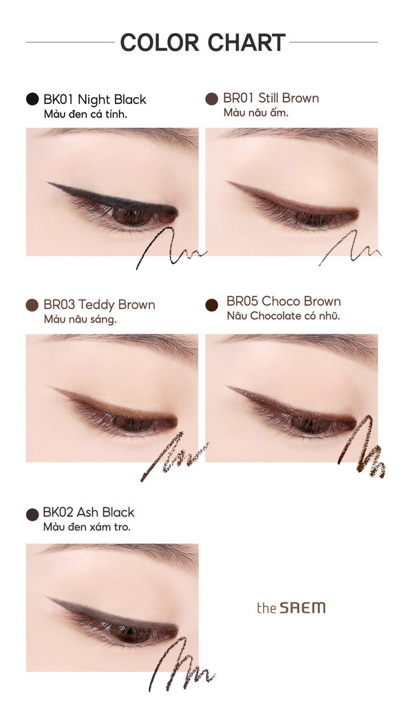 Chì Kẻ Mắt THE SAEM Eco Soul Powerproof Super Slim Eyeliner