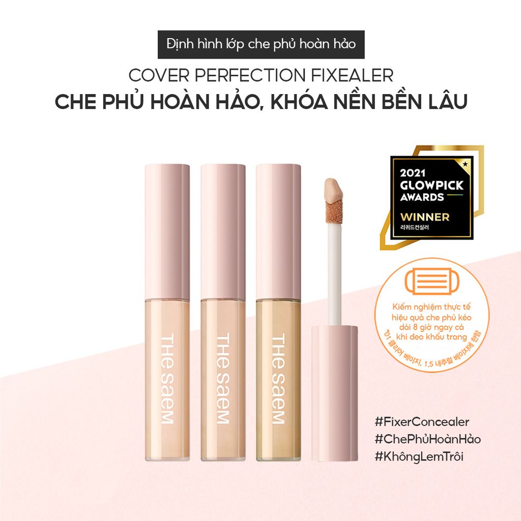 Kem Che Khuyết Điểm Bền Màu, Ẩm Mịn THE SAEM Cover Perfection Fixealer (6.5g)
