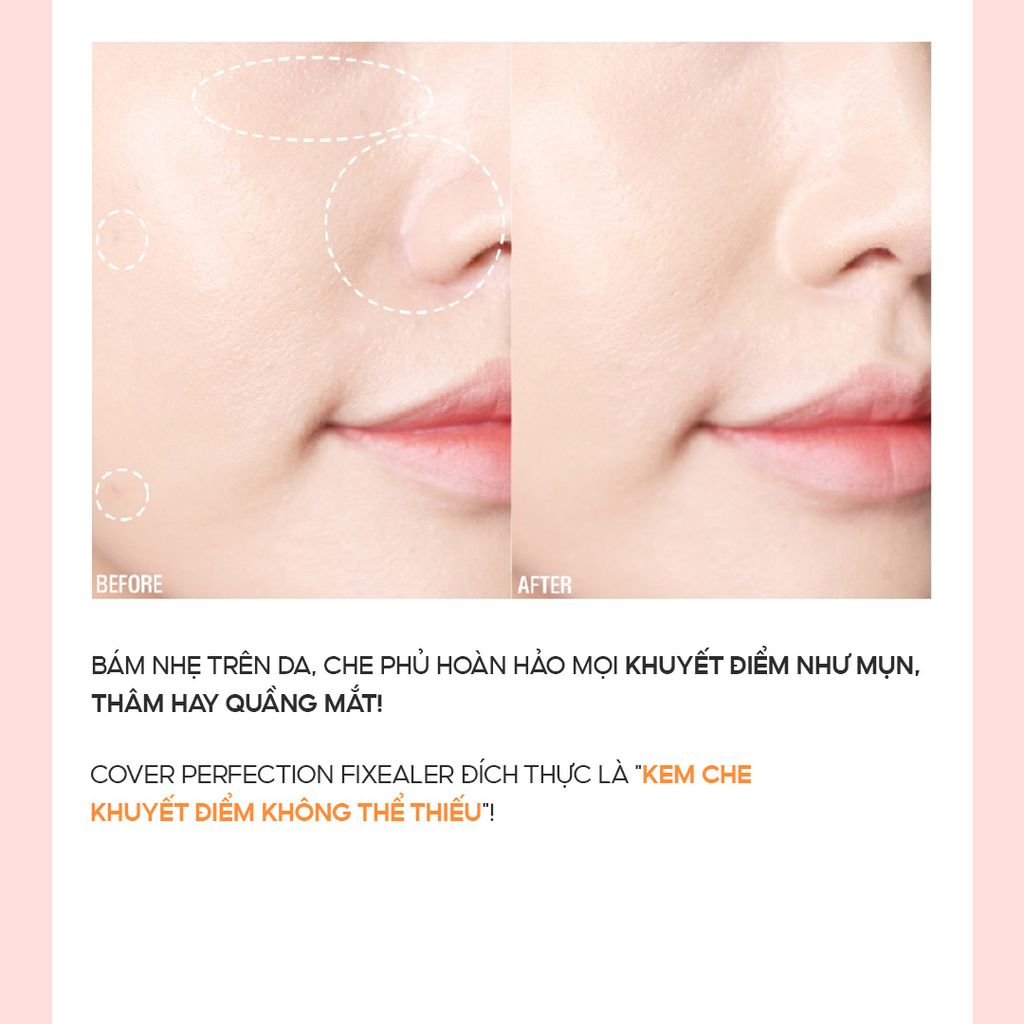Kem Che Khuyết Điểm Bền Màu, Ẩm Mịn THE SAEM Cover Perfection Fixealer (6.5g)