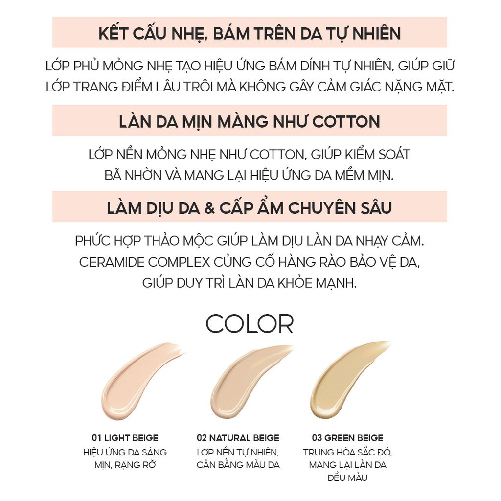 Kem Nền Chống Nắng THE SAEM Saemmul Airy Cotton Foundation SPF30/PA++ (30g)